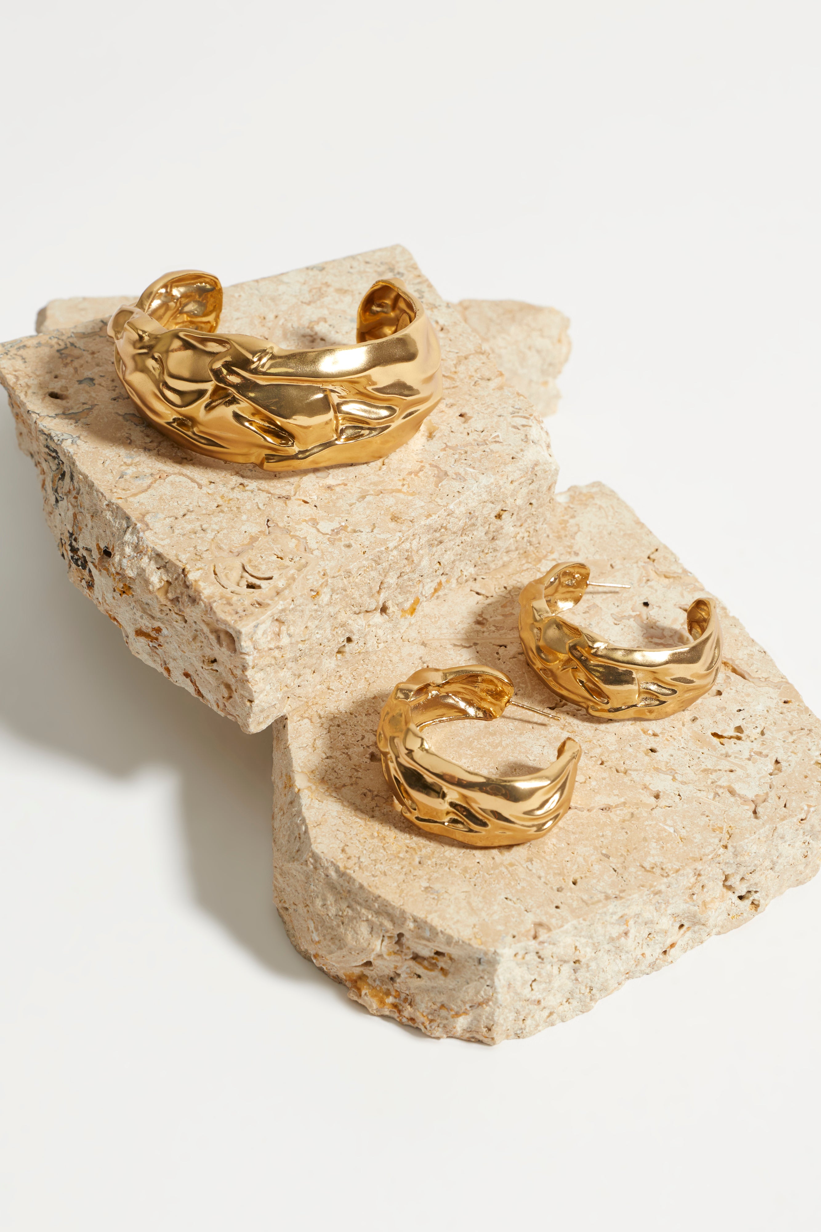 Gas Bijoux Compress Hoops - Gold - Image 2